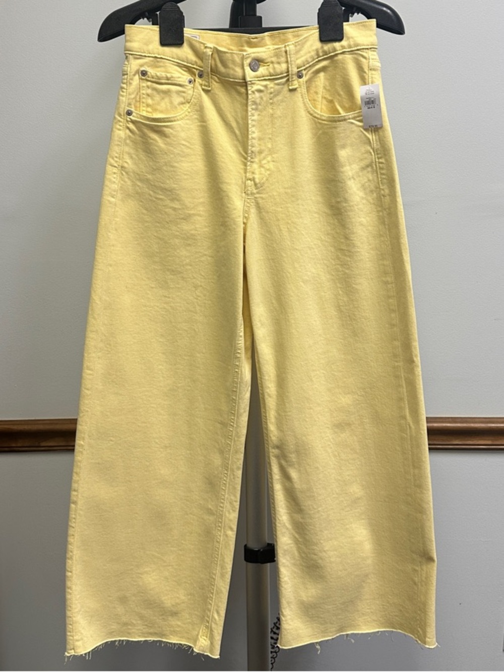 GAP High-Rise Wide Leg Jeans in Pale Yellow